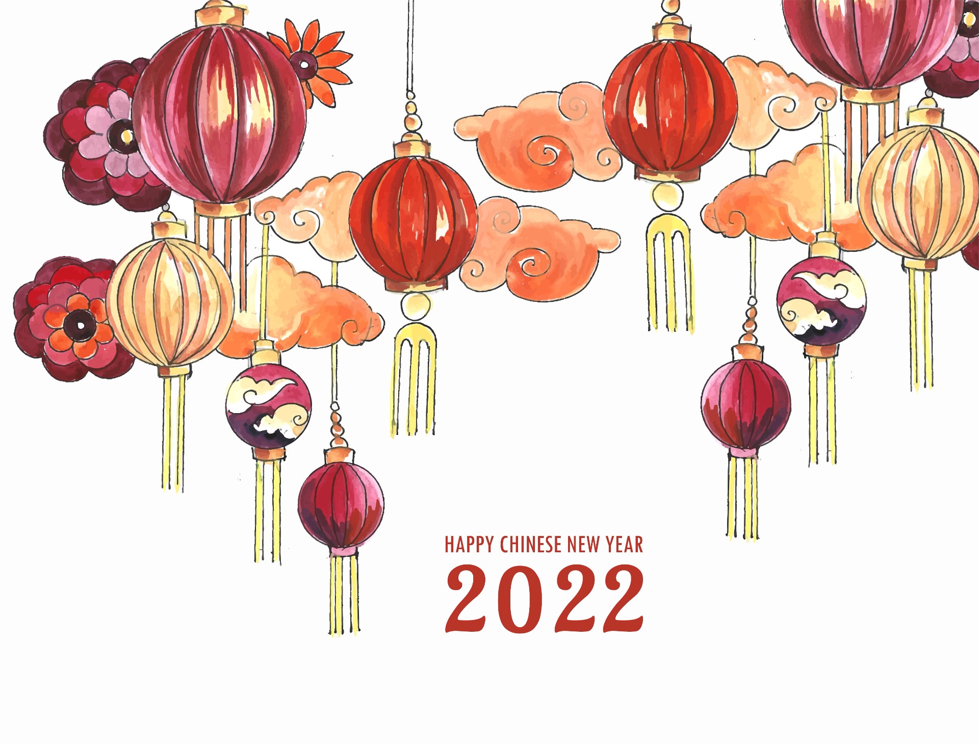 2022年中国新年贺卡装饰模板0