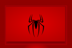 蜘蛛侠标志红色背景图片素材,高清图片素材