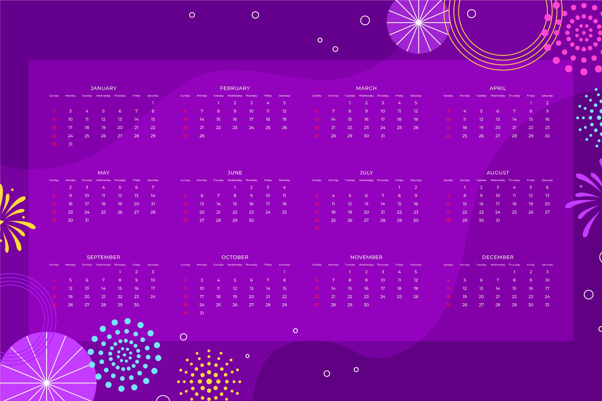 2022紫色日历模板0