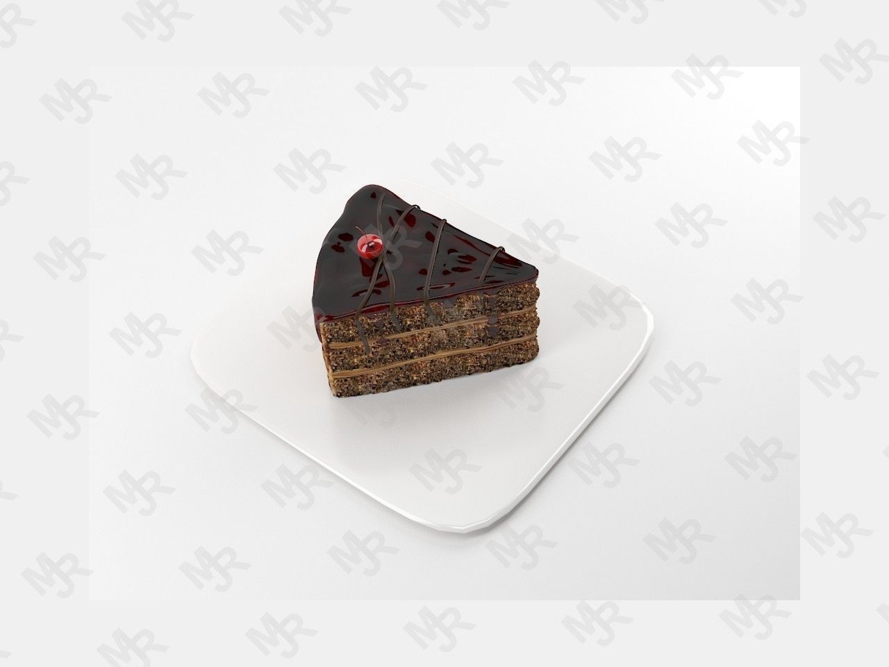 巧克力蛋糕3D模型0