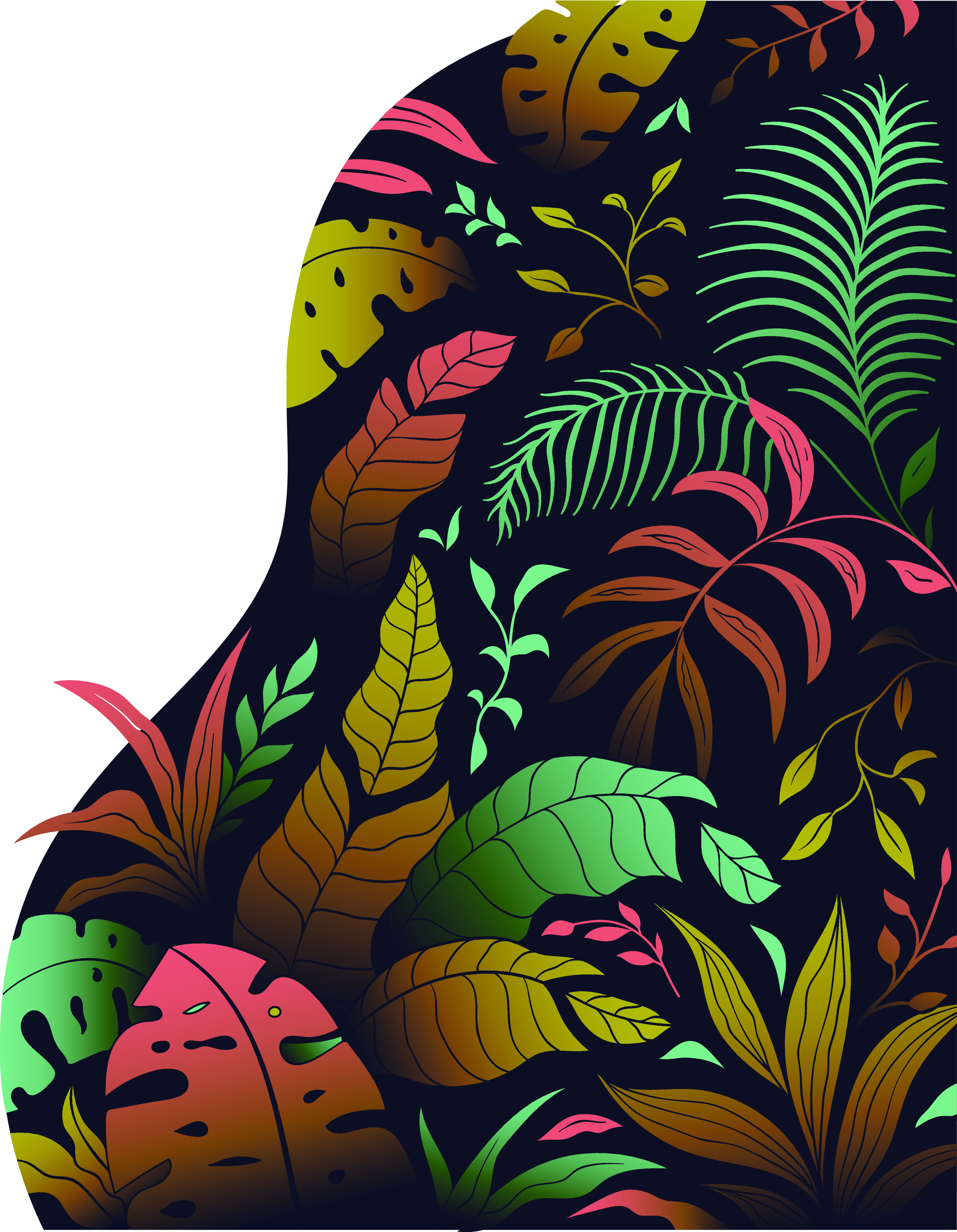 丛林植物背景插图0