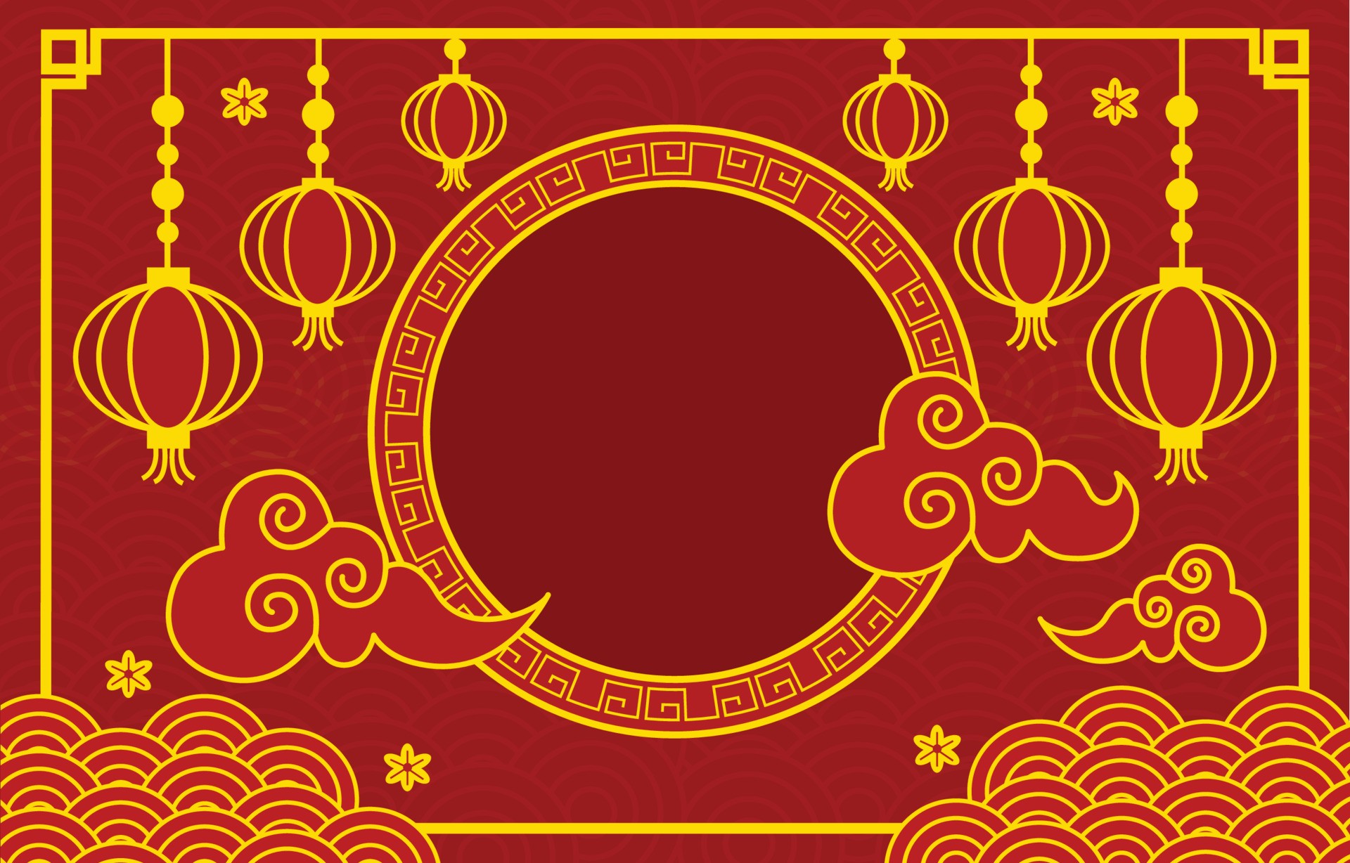 中国新年红色背景模板0