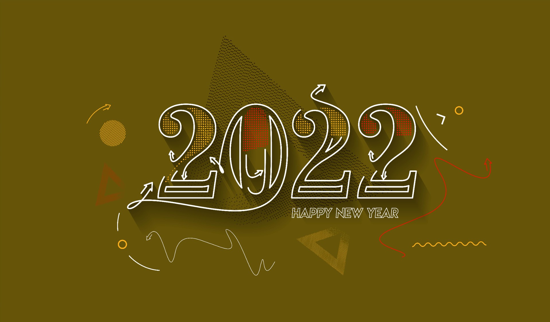 3D效果快乐新年2022文字排版插图0