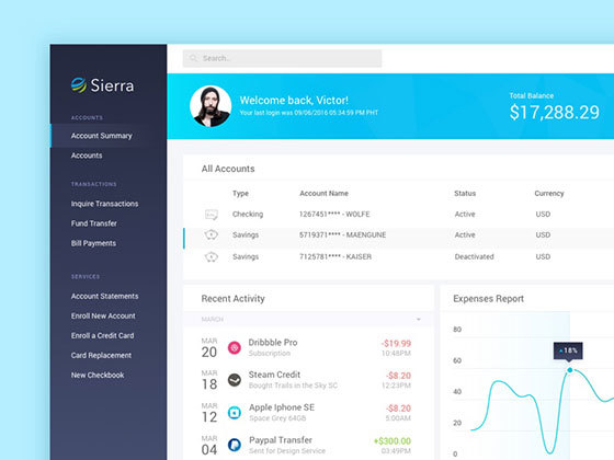 Sierra 银行仪表板0