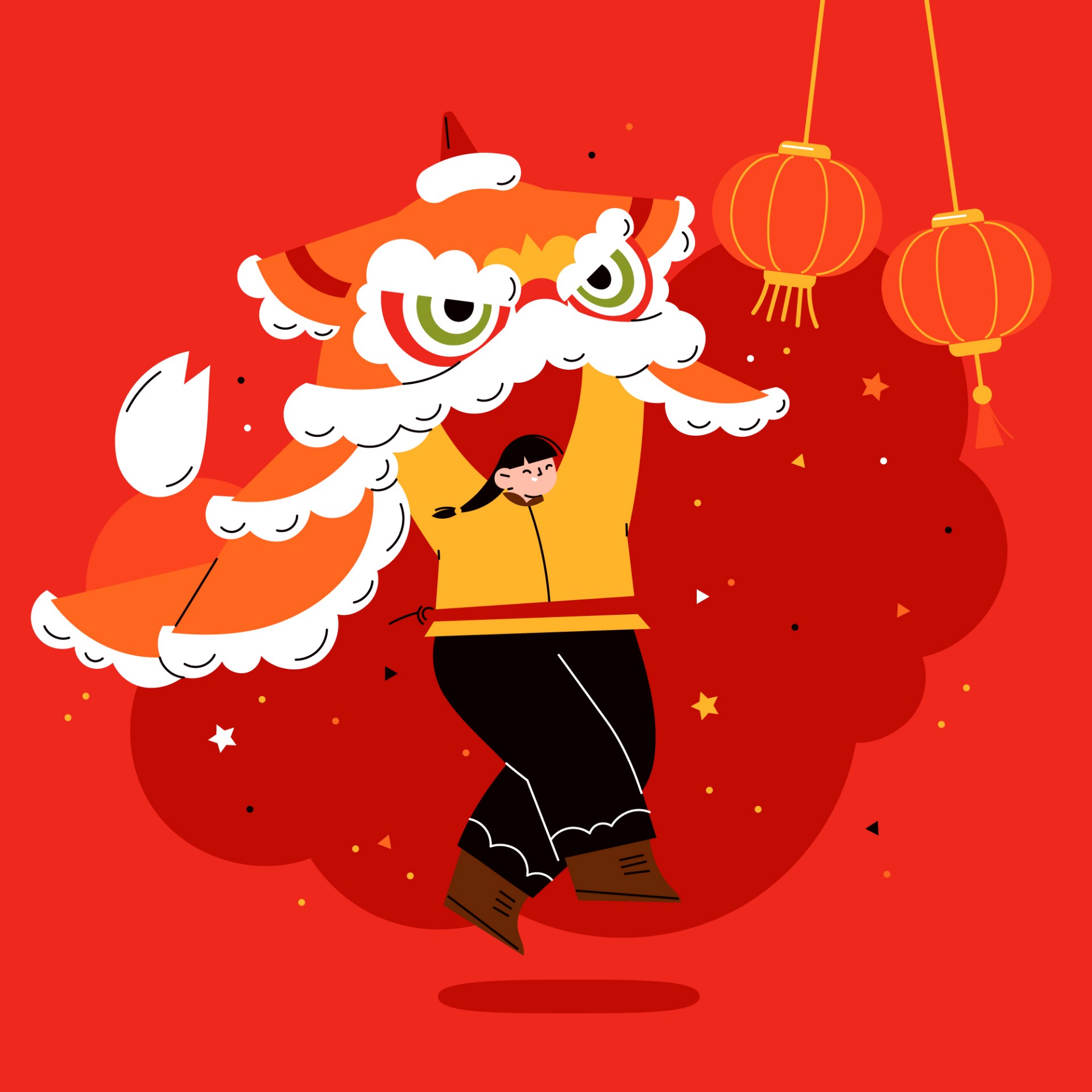 中国春节舞狮表演插图0