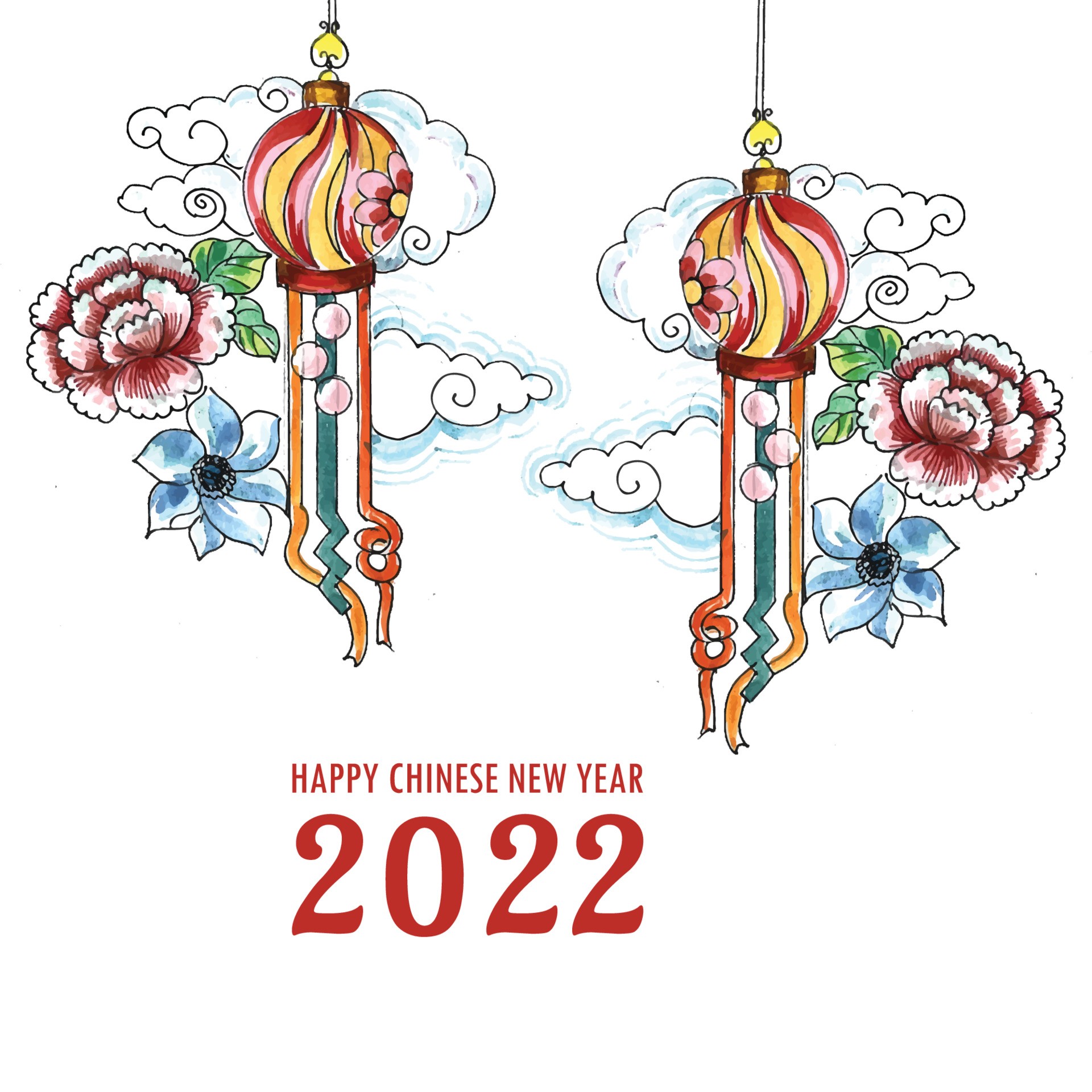 2022中国新年装饰背景插图0