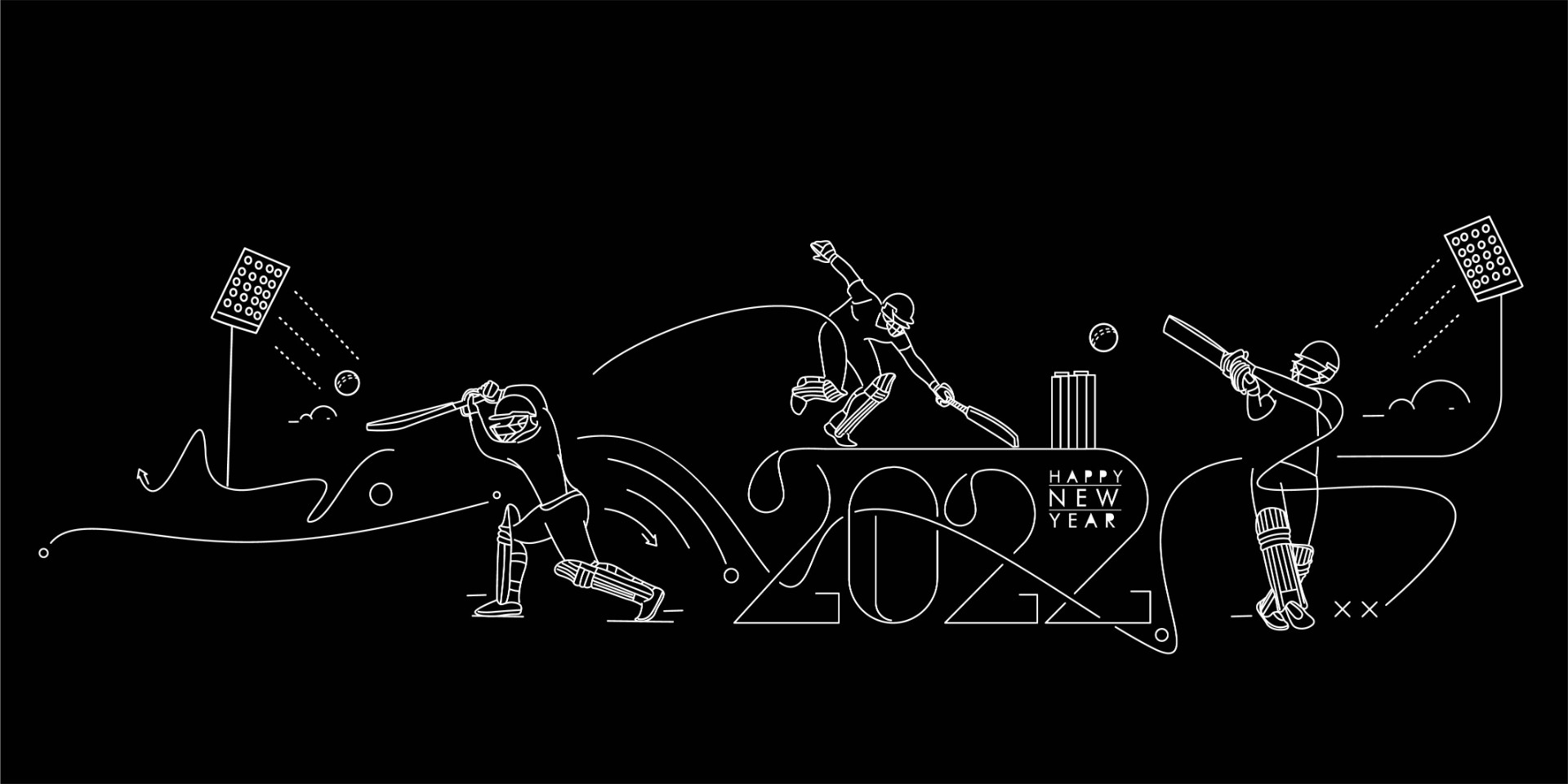 新年快乐2022板球锦标赛概念设计插图0