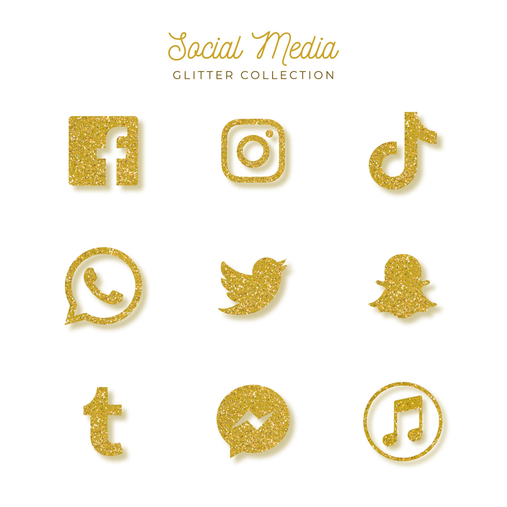 金色社交媒体图标0