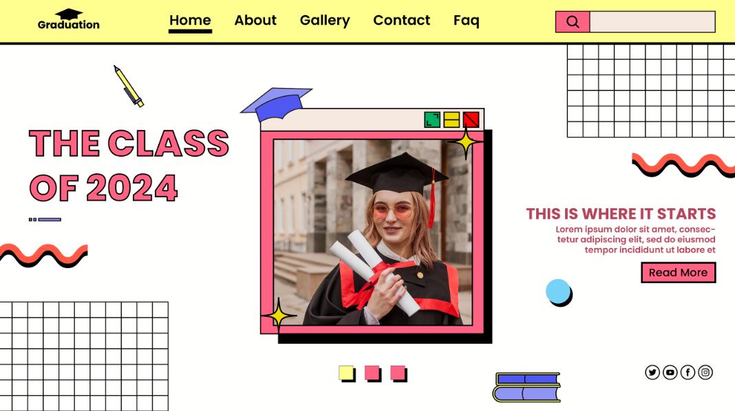毕业季网页设计模板0