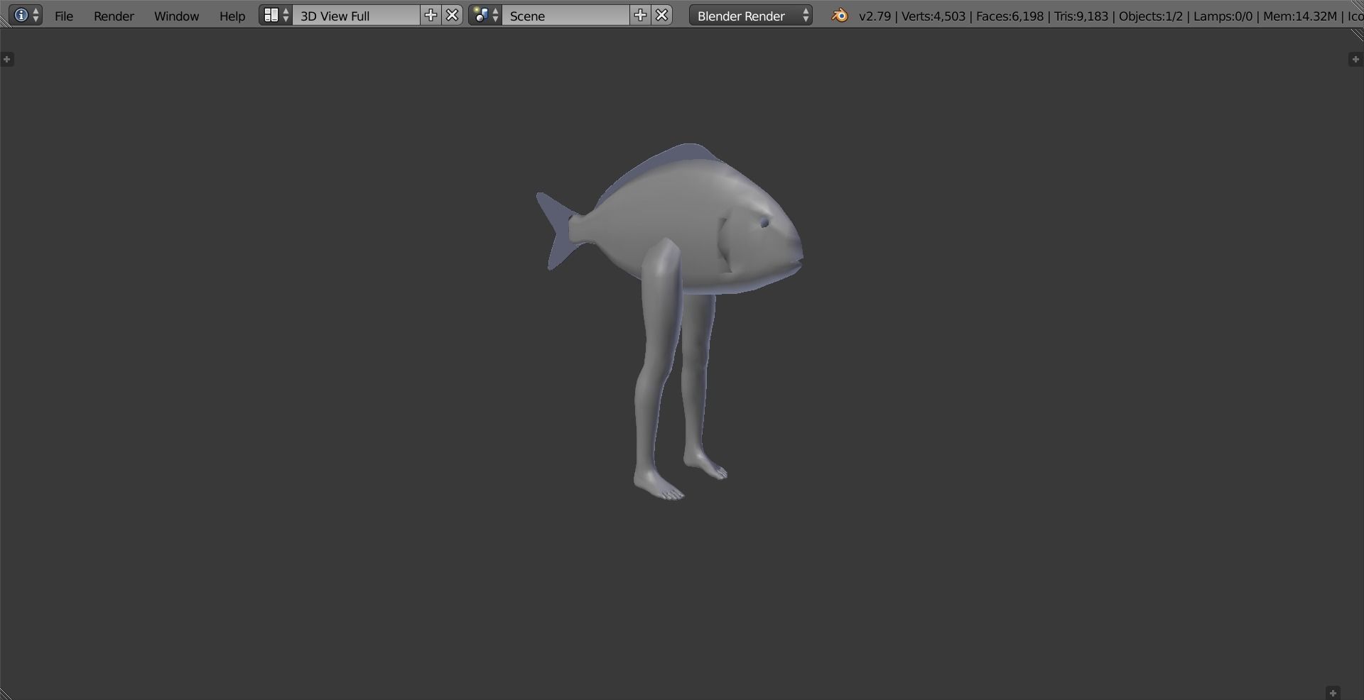 长腿的鱼3D模型1