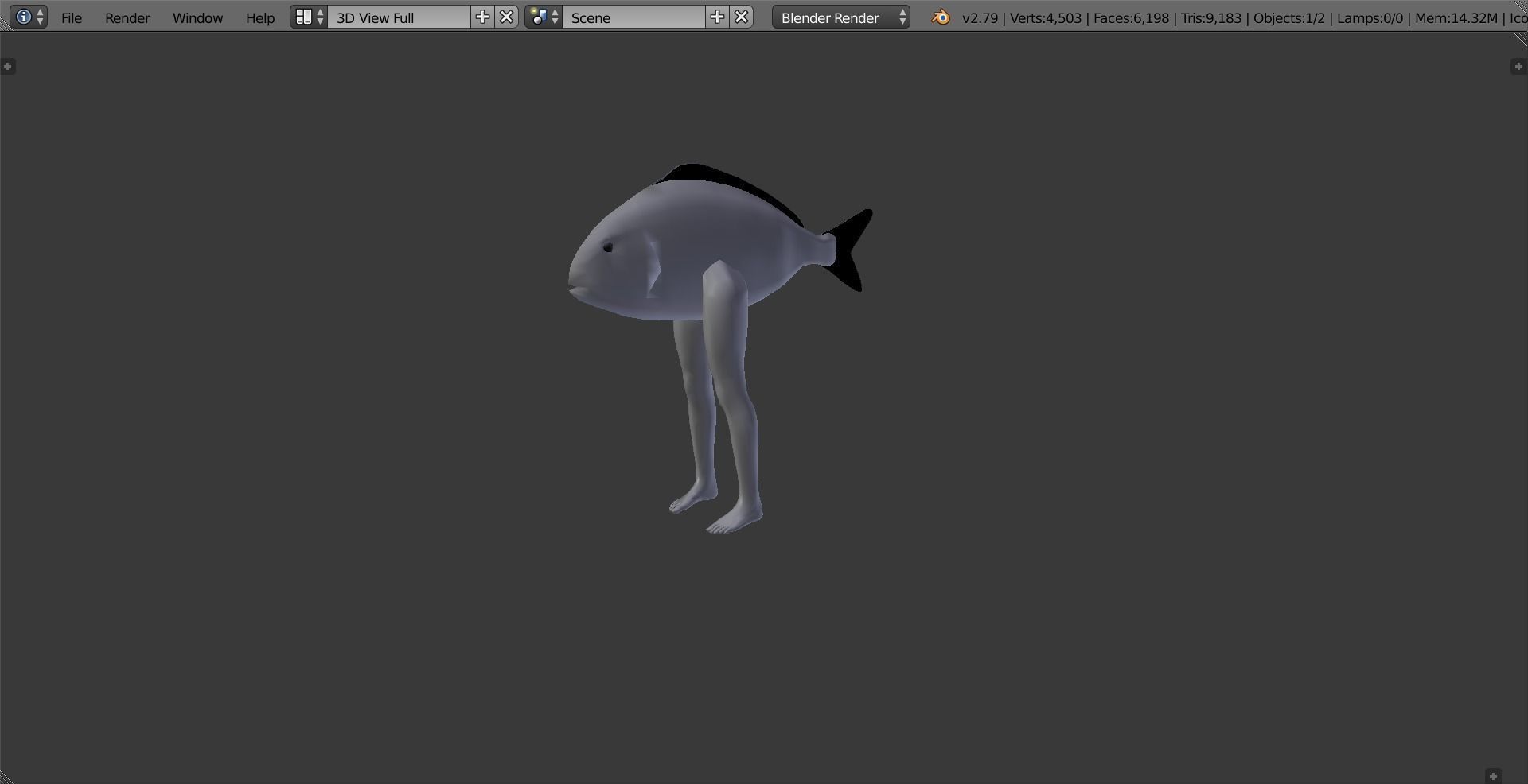 长腿的鱼3D模型2
