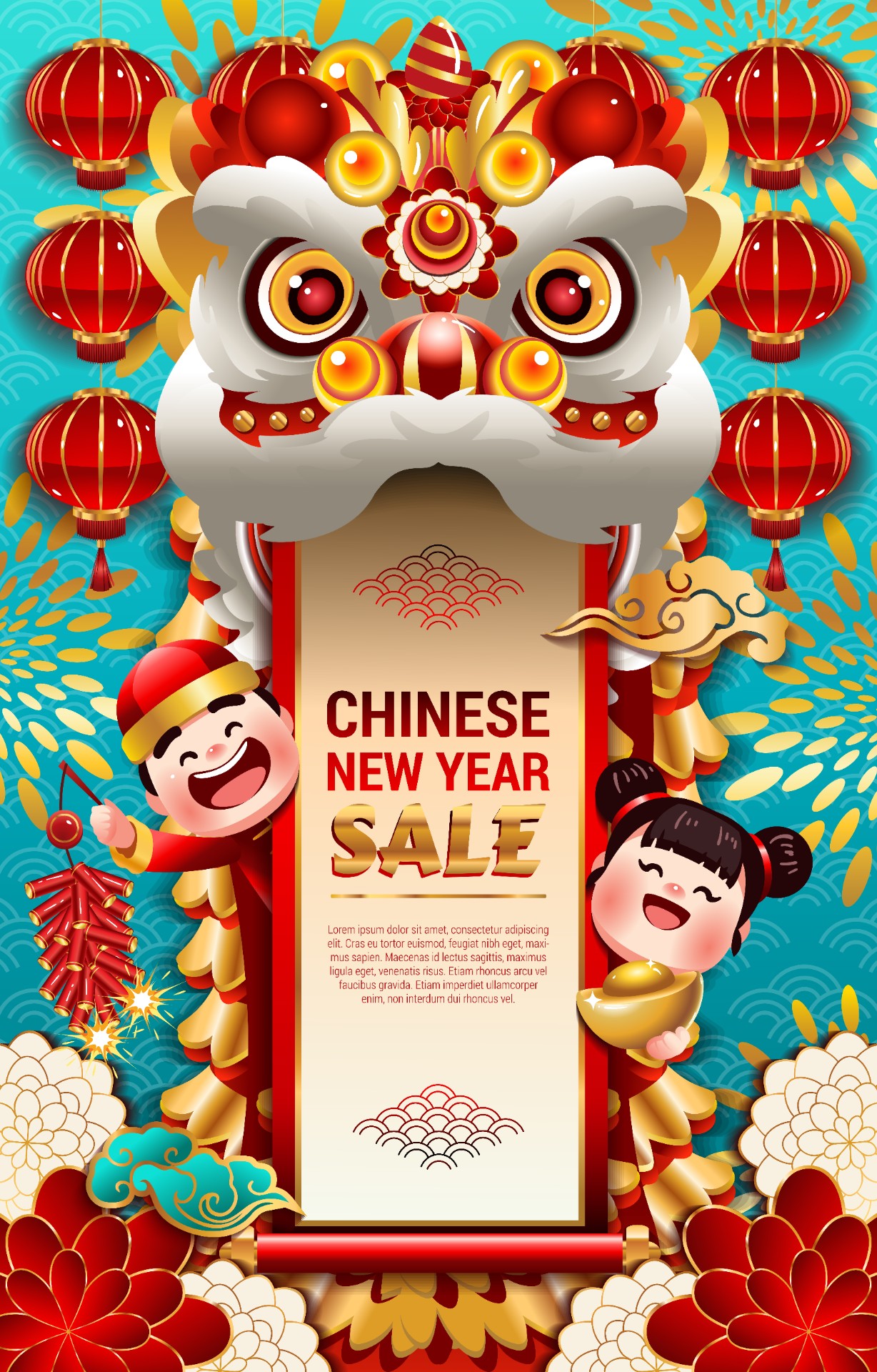 中国新年促销海报模板0