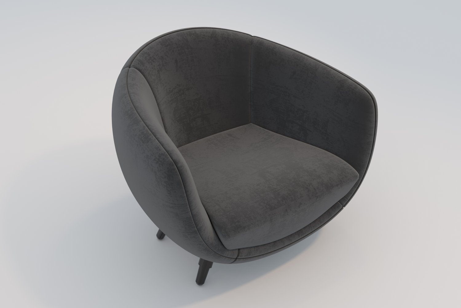 半圆形单人沙发3D模型0