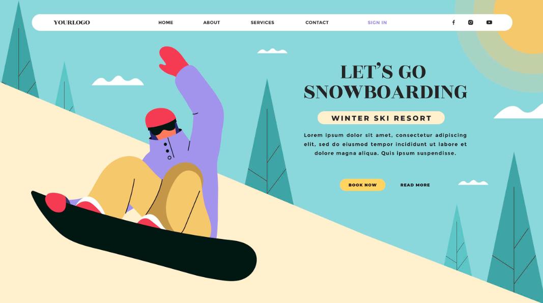 滑雪网站页面模板0