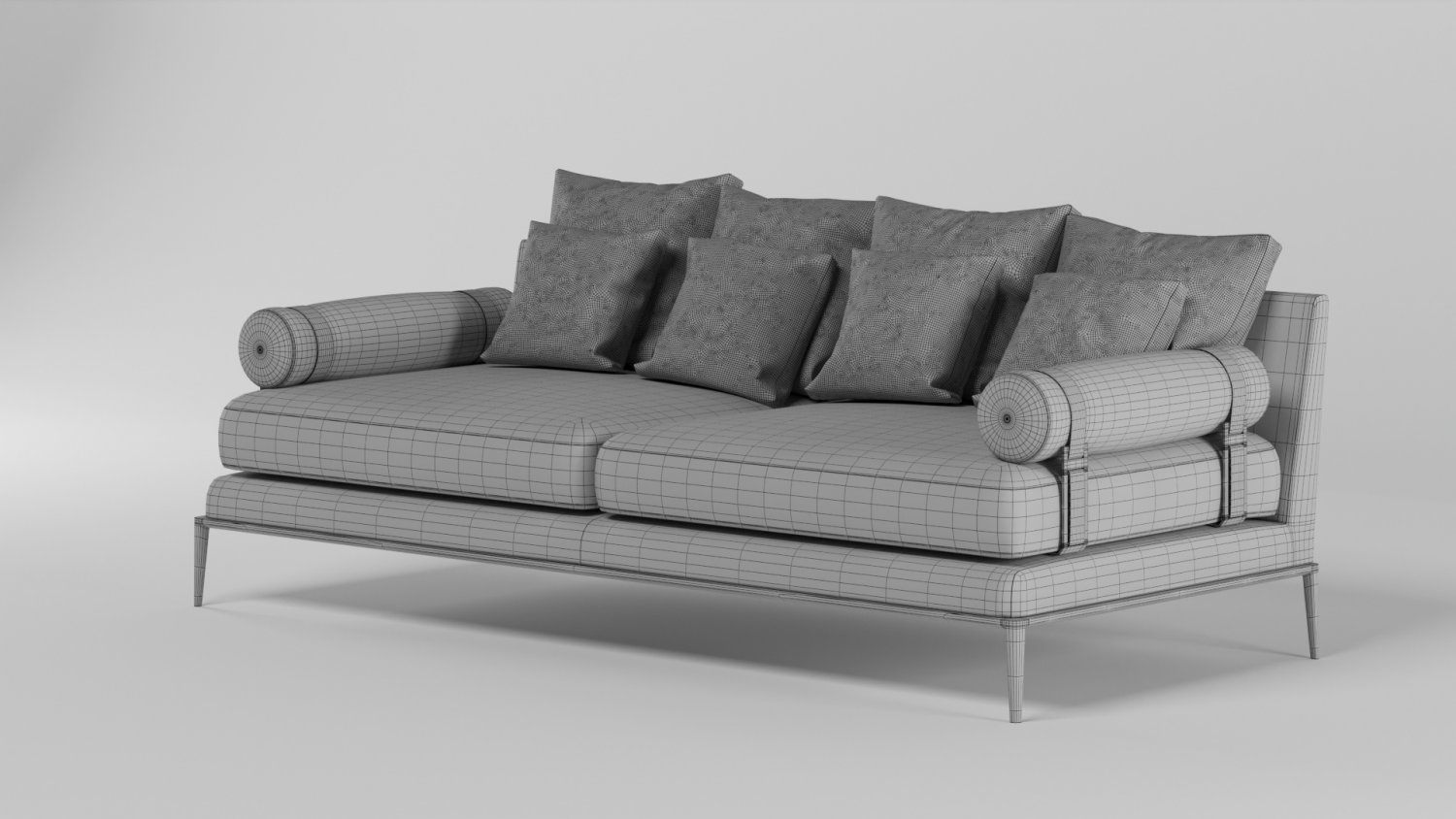 焦糖色的沙发3D模型1