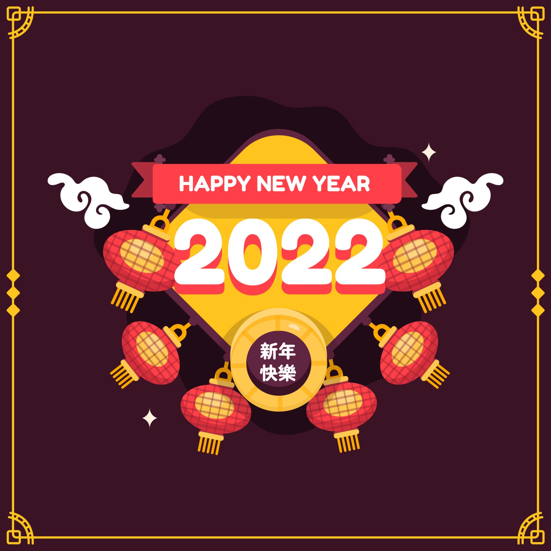 2022年春节大红灯笼插图0