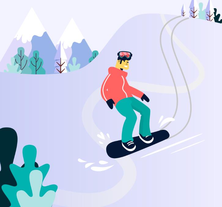 单板滑雪插画0