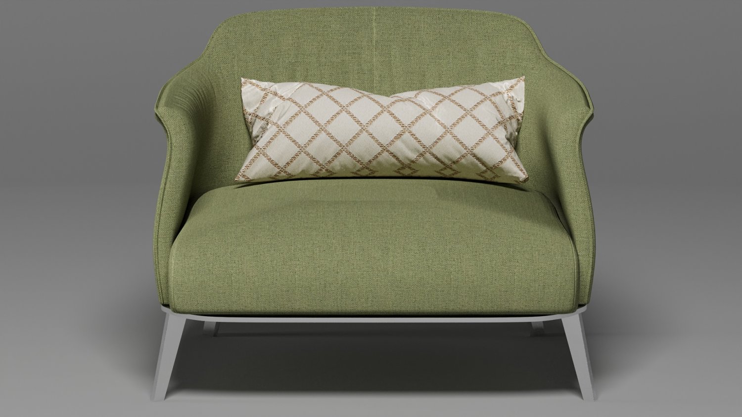绿色布艺沙发3d模型0