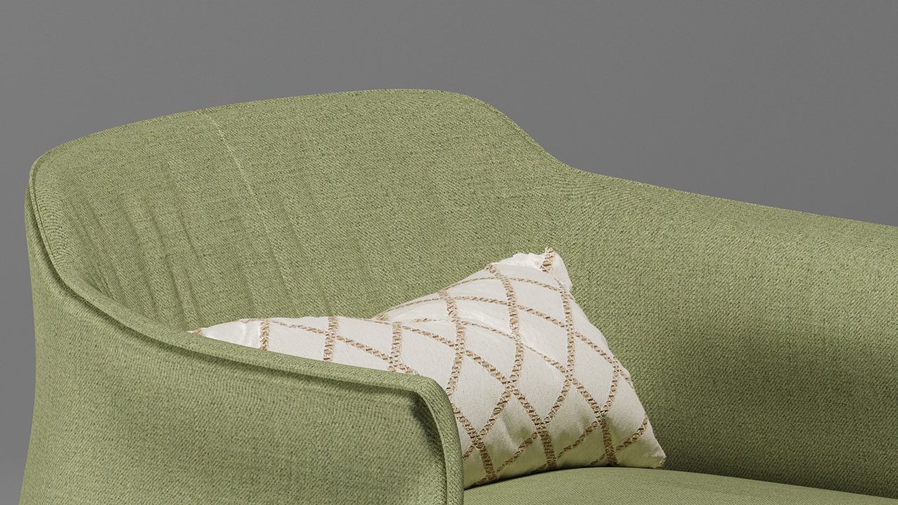 绿色布艺沙发3d模型3