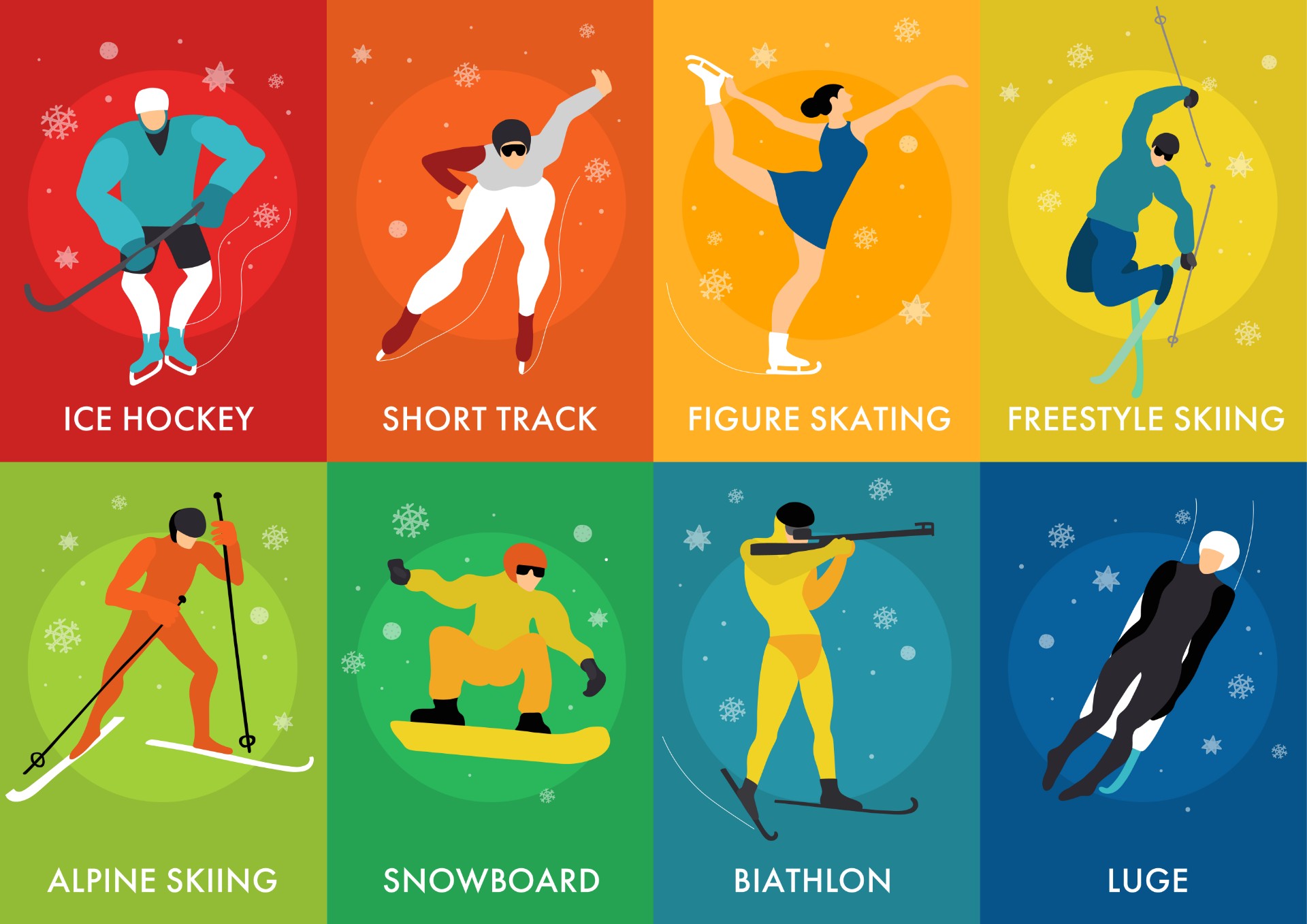 冬奥会运动项目主题插画0