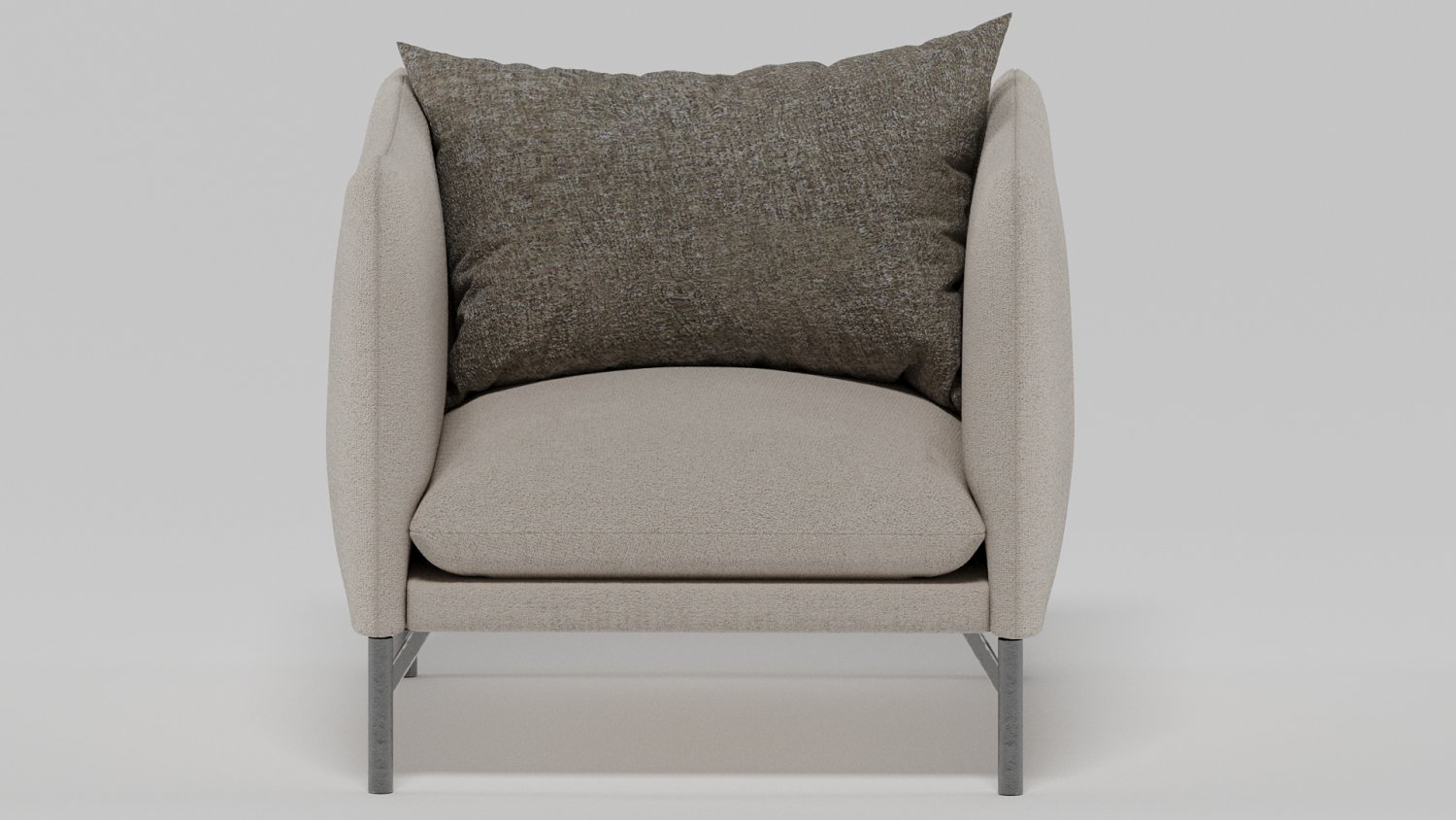 时尚灰色布艺沙发椅模型3