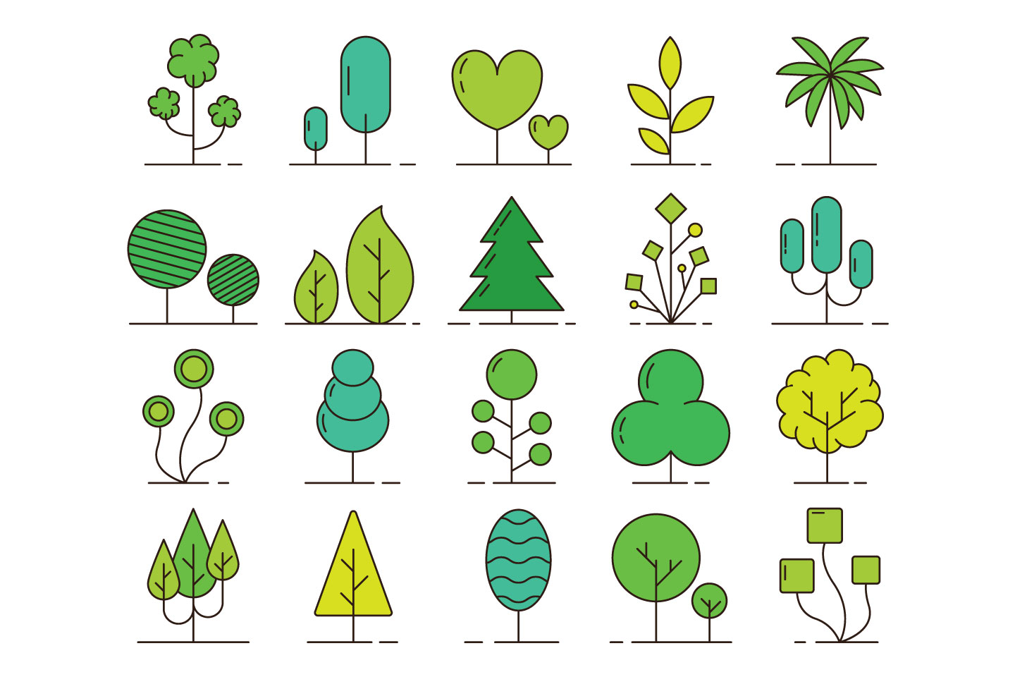 20枚不同样式的树图标0