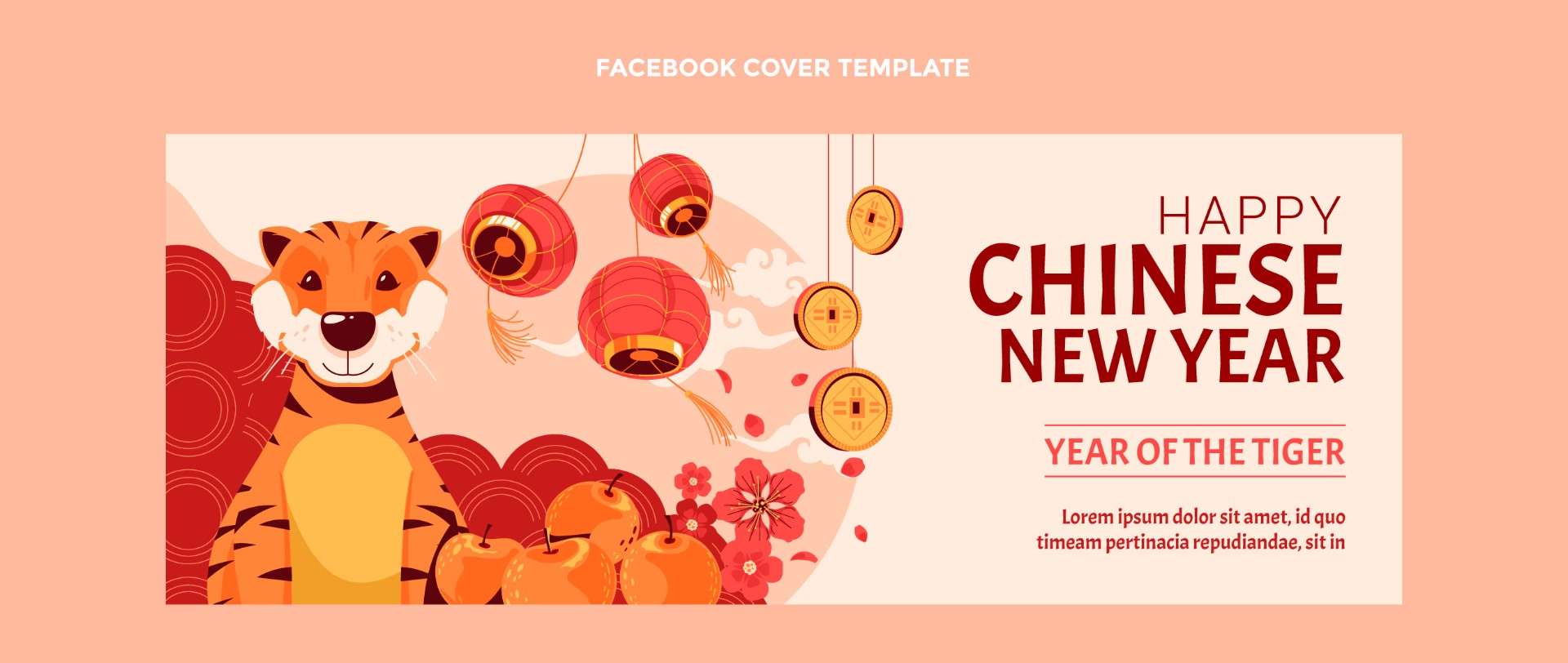 中国新年社交媒体封面模板0