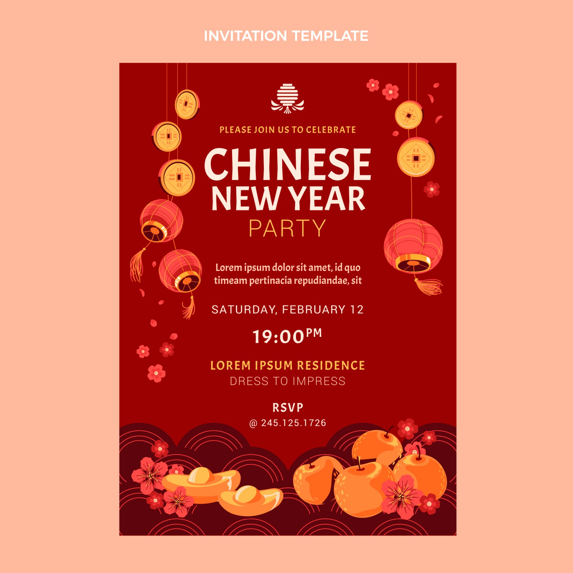中国新年邀请函模板0