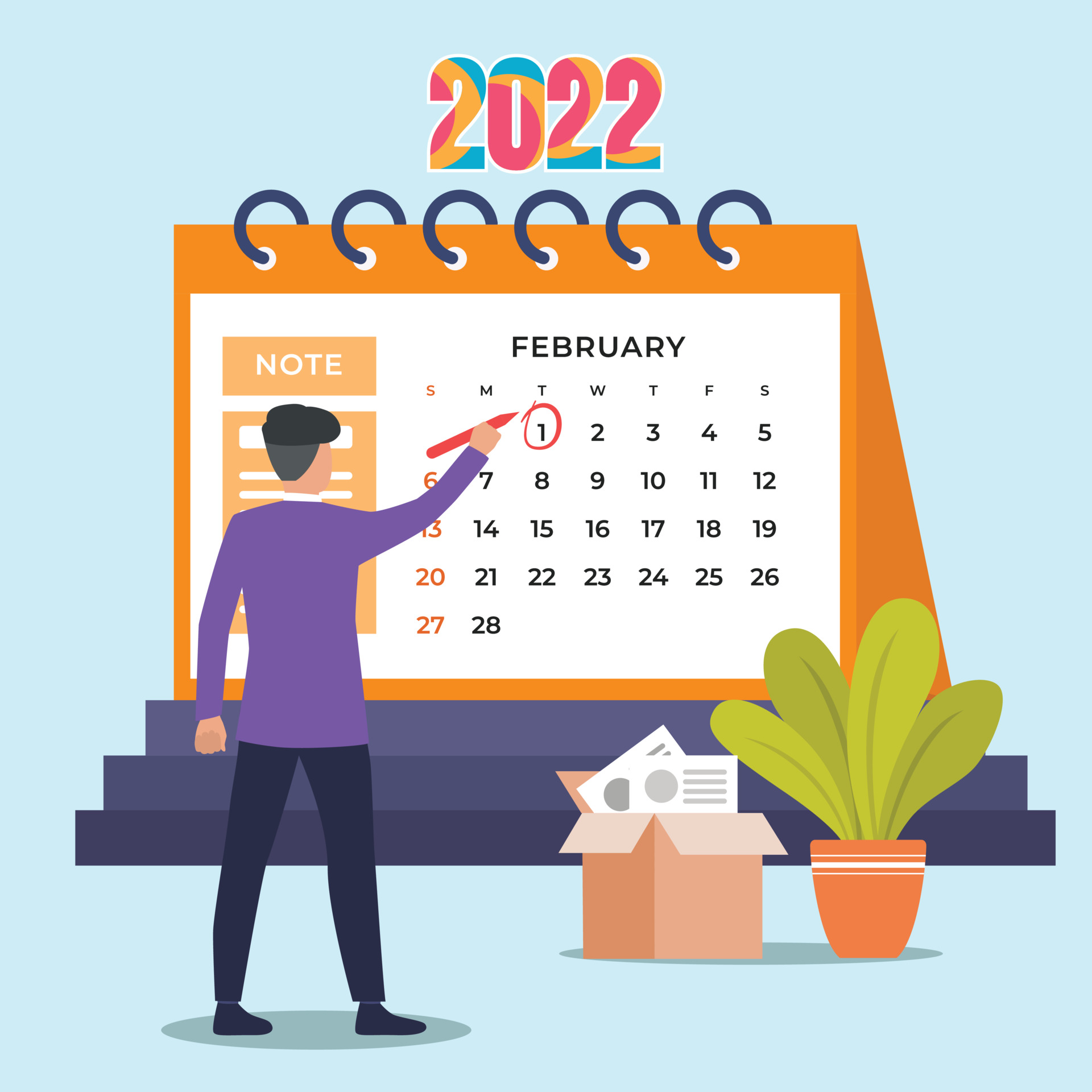 2022年2月月历桌面插图0