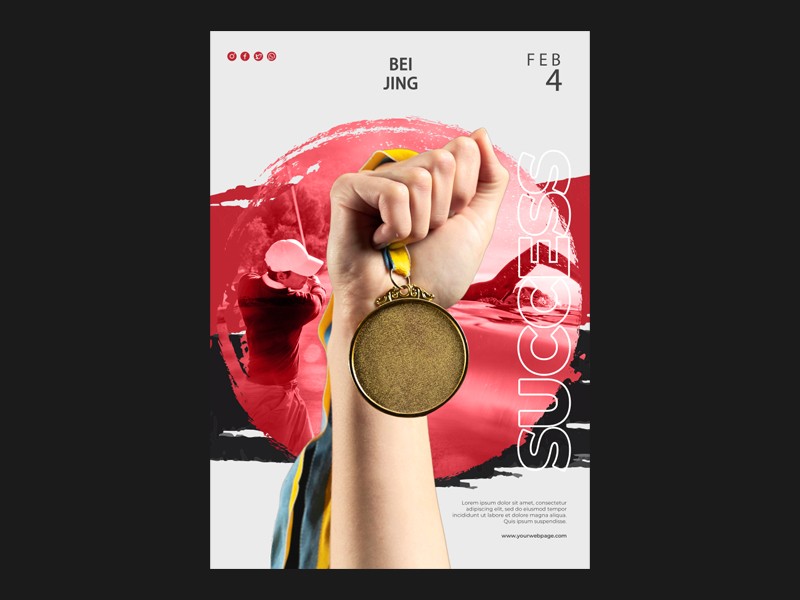 北京冬奥会奖牌海报模板0
