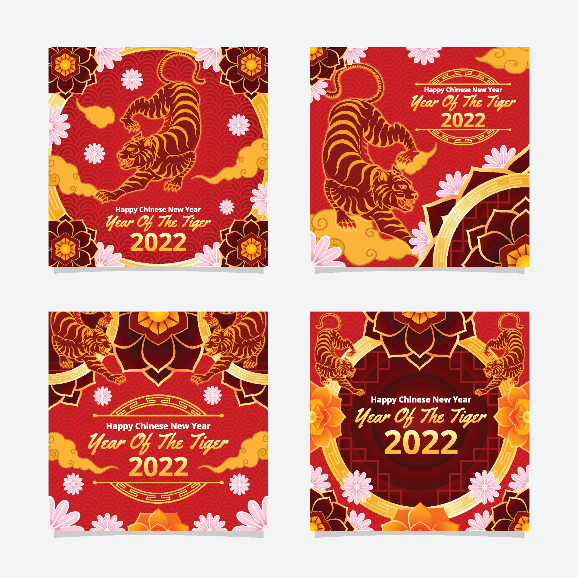 2022中国虎年新年社交媒体模板0