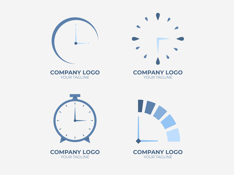时钟元素创意logo设计图案0