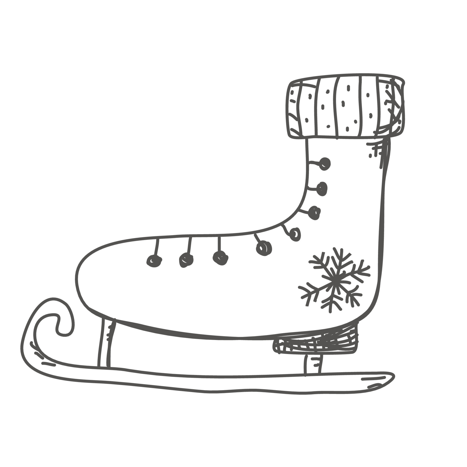 溜冰鞋冬季手绘插图0