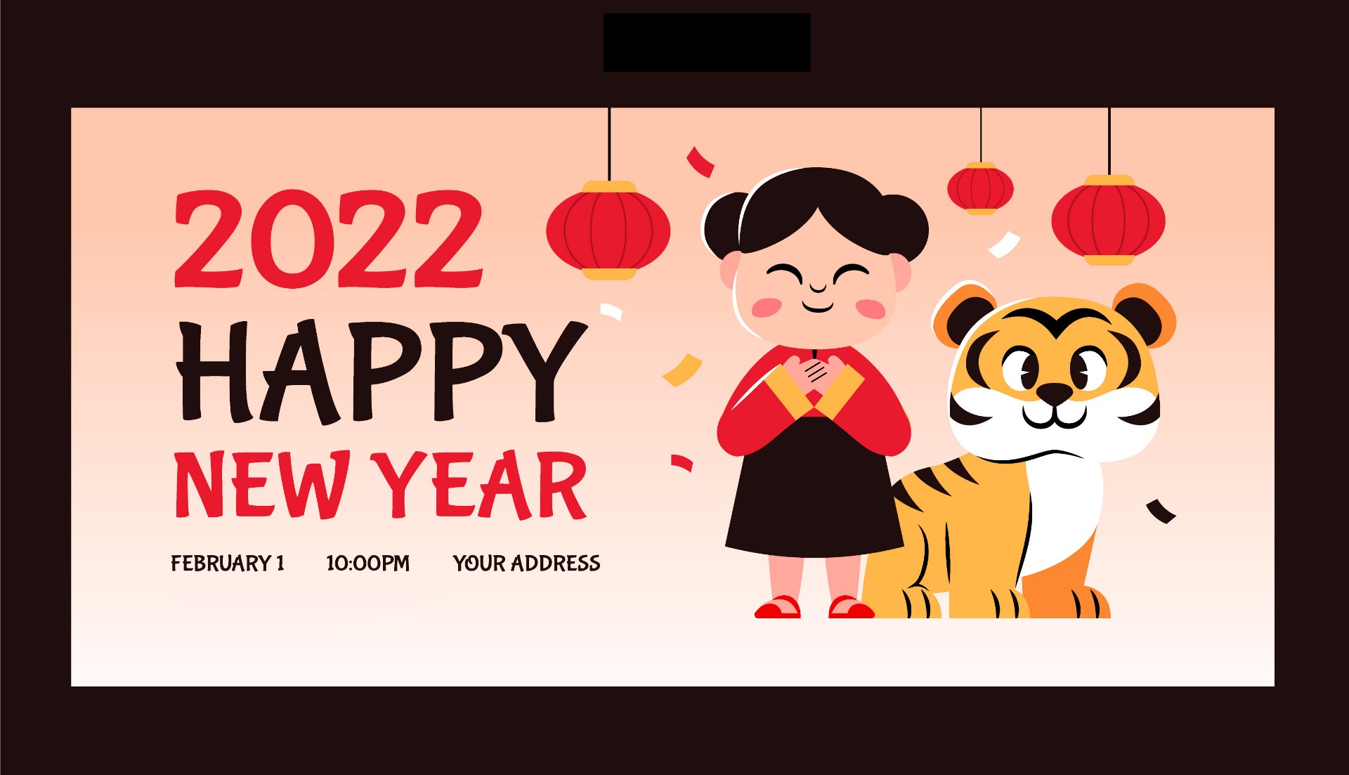 2022年虎年卡通版春节海报0