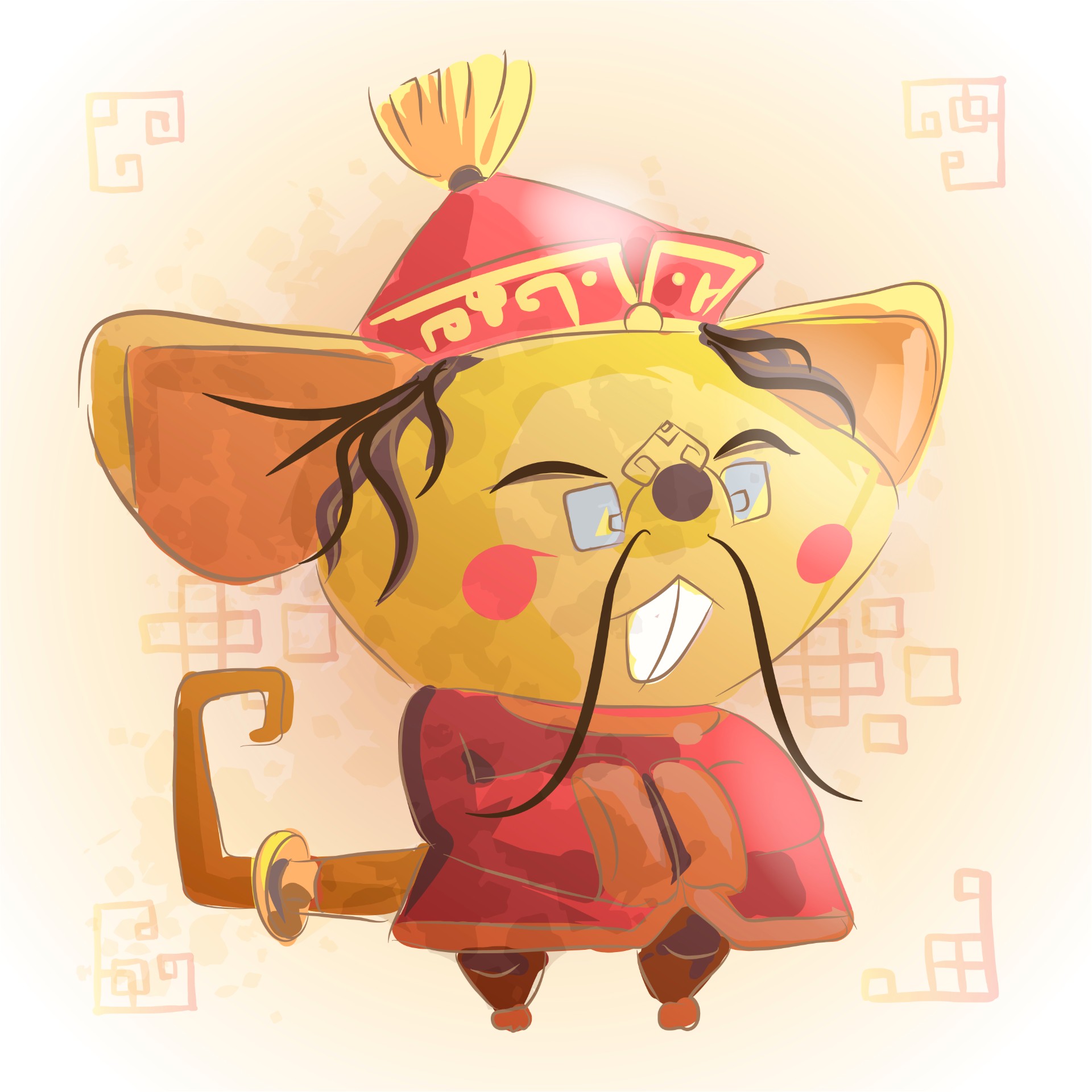 中国十二生肖卡通老鼠插图0