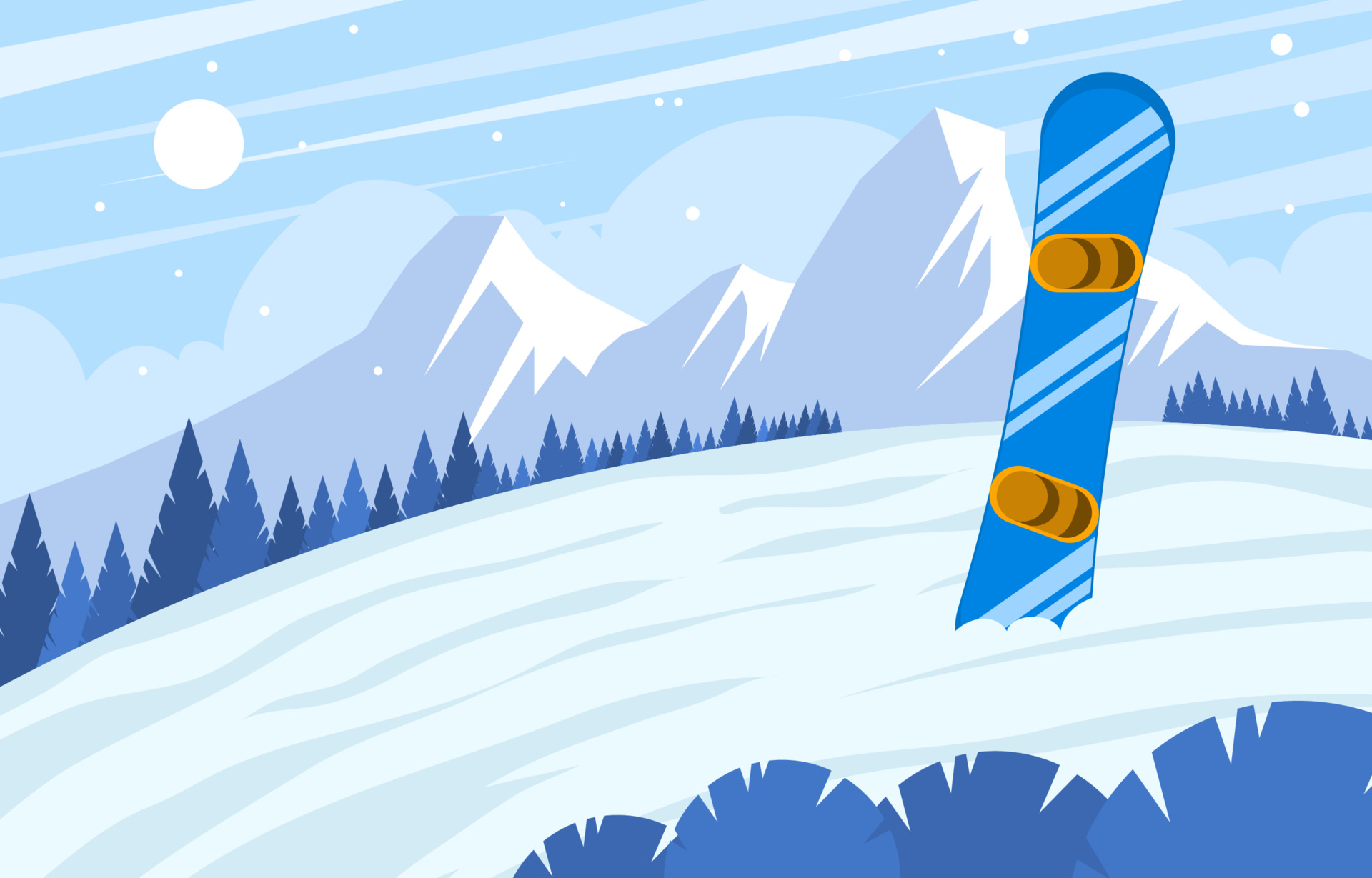 冬季运动单板滑雪背景插图0