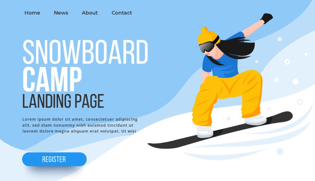 单板滑雪网站页面模板0
