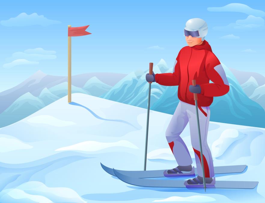 冬奥会滑雪插画0