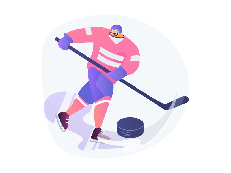 冬奥会冰球运动员插画0