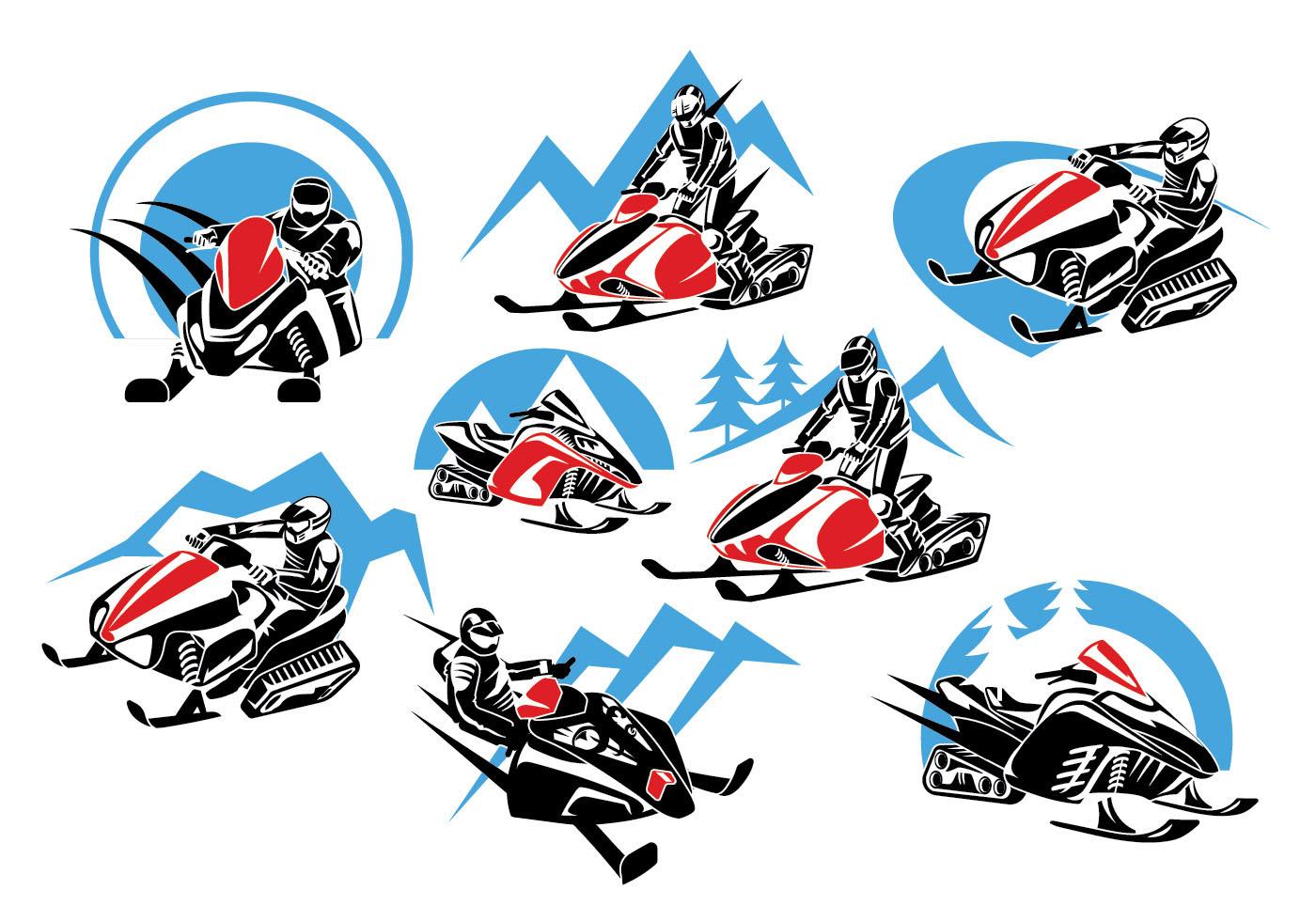 冬季雪地摩托标志插图0