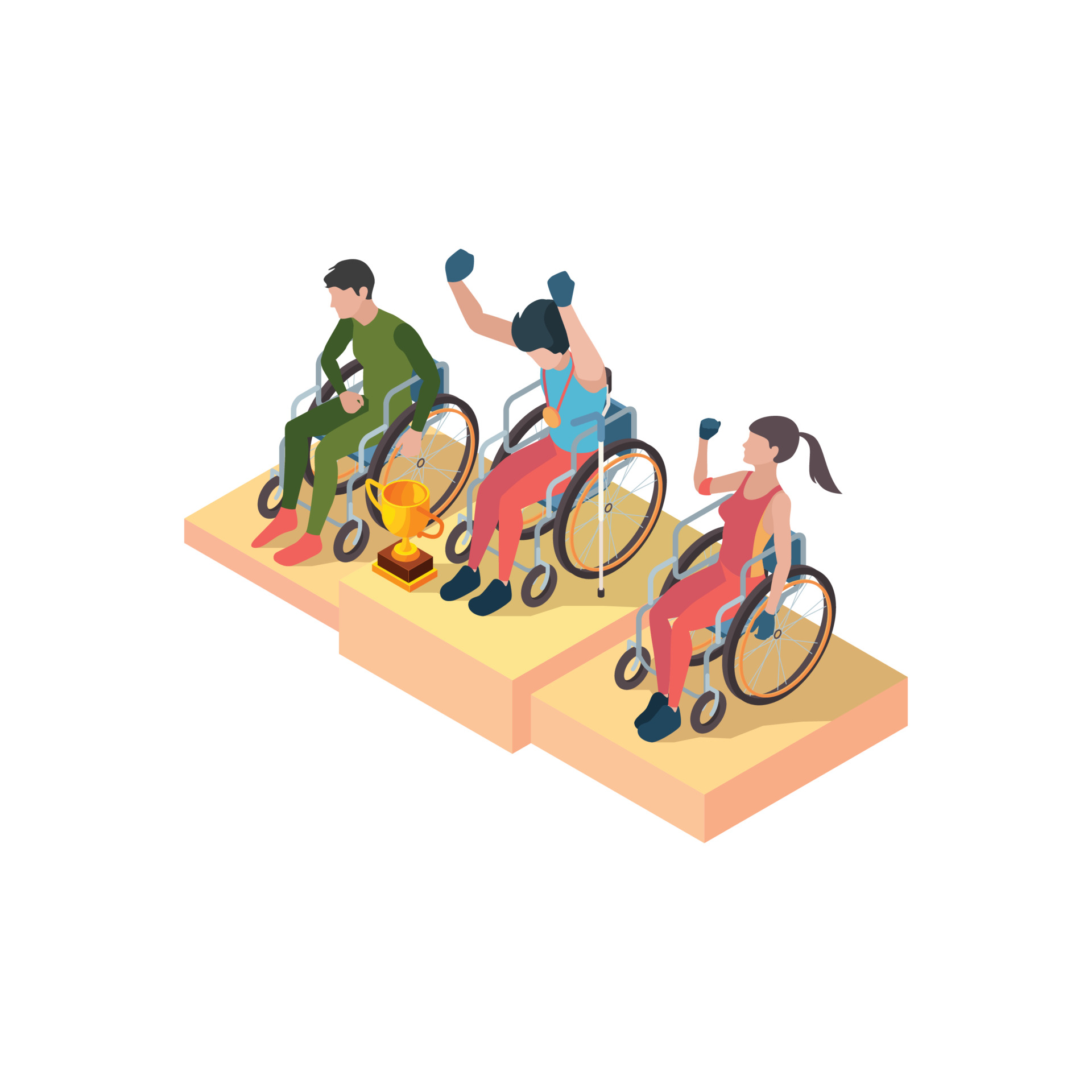 领奖台上的残疾人运动员插图0