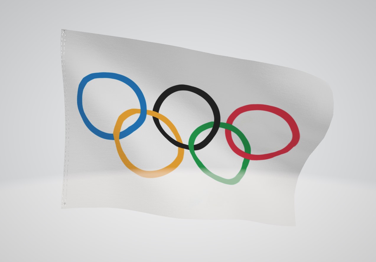 奥运五环国旗模型2