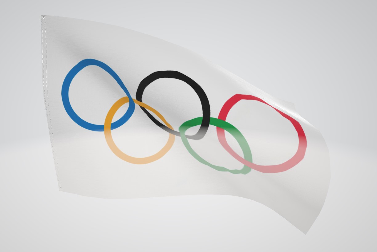 奥运五环国旗模型1