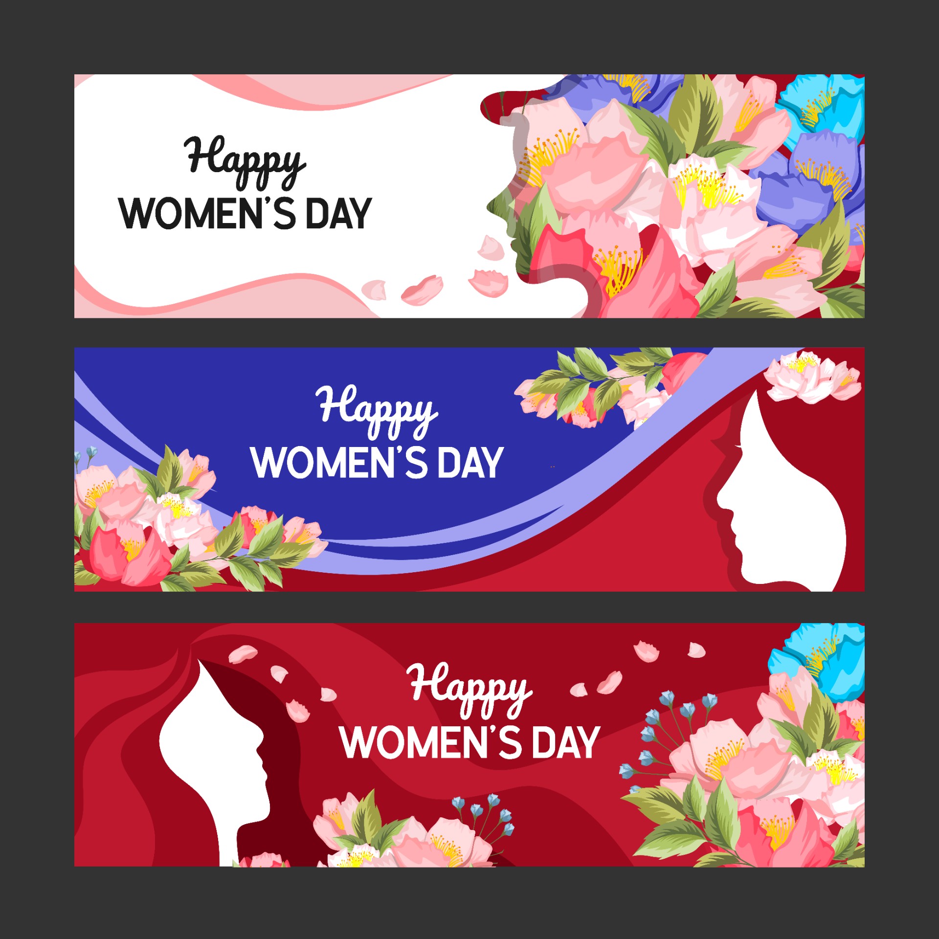 妇女节横幅系列海报模板0