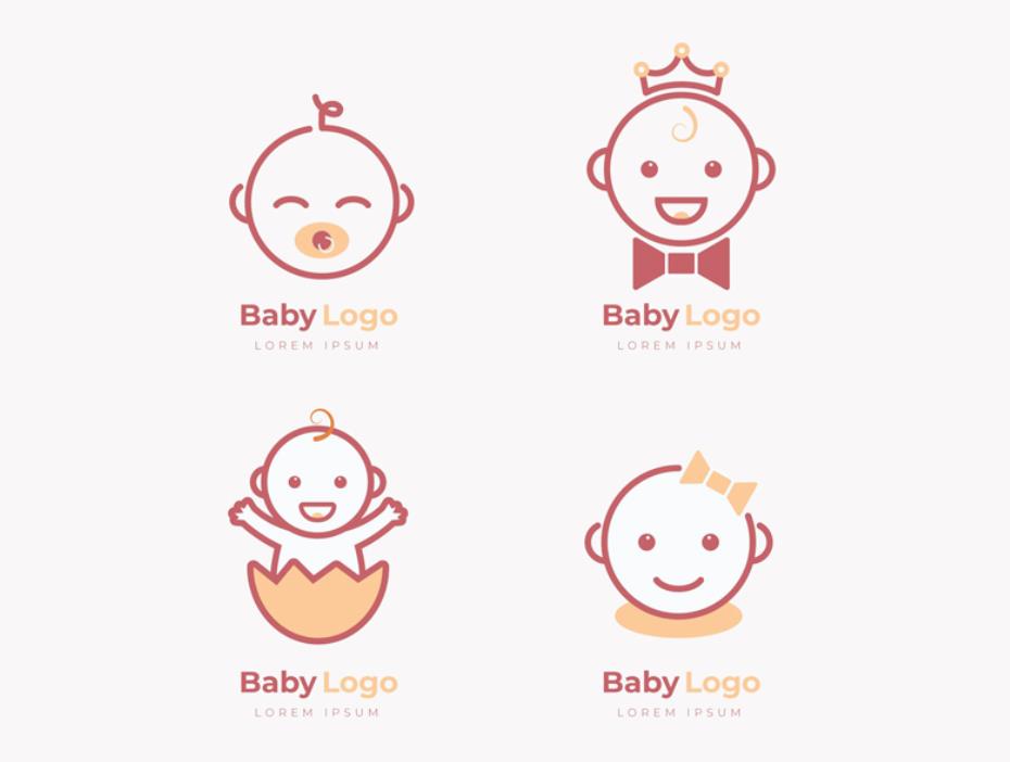 婴儿卡通头像logo设计0