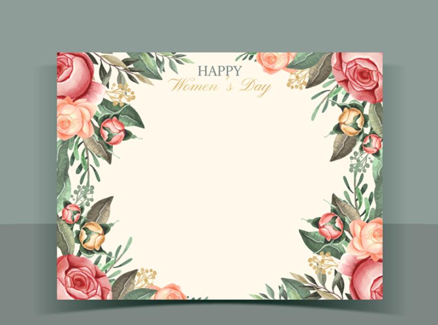 水彩花卉背景贺卡模板0