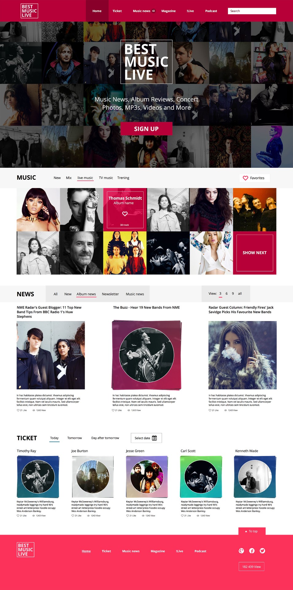 音乐网站模板界面1