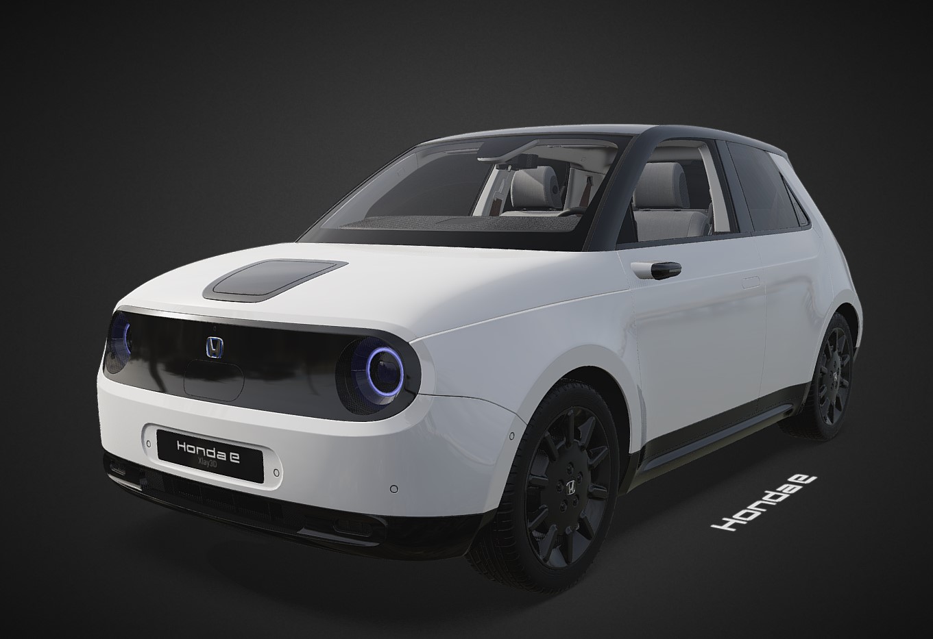 白色的本田汽车3d模型0