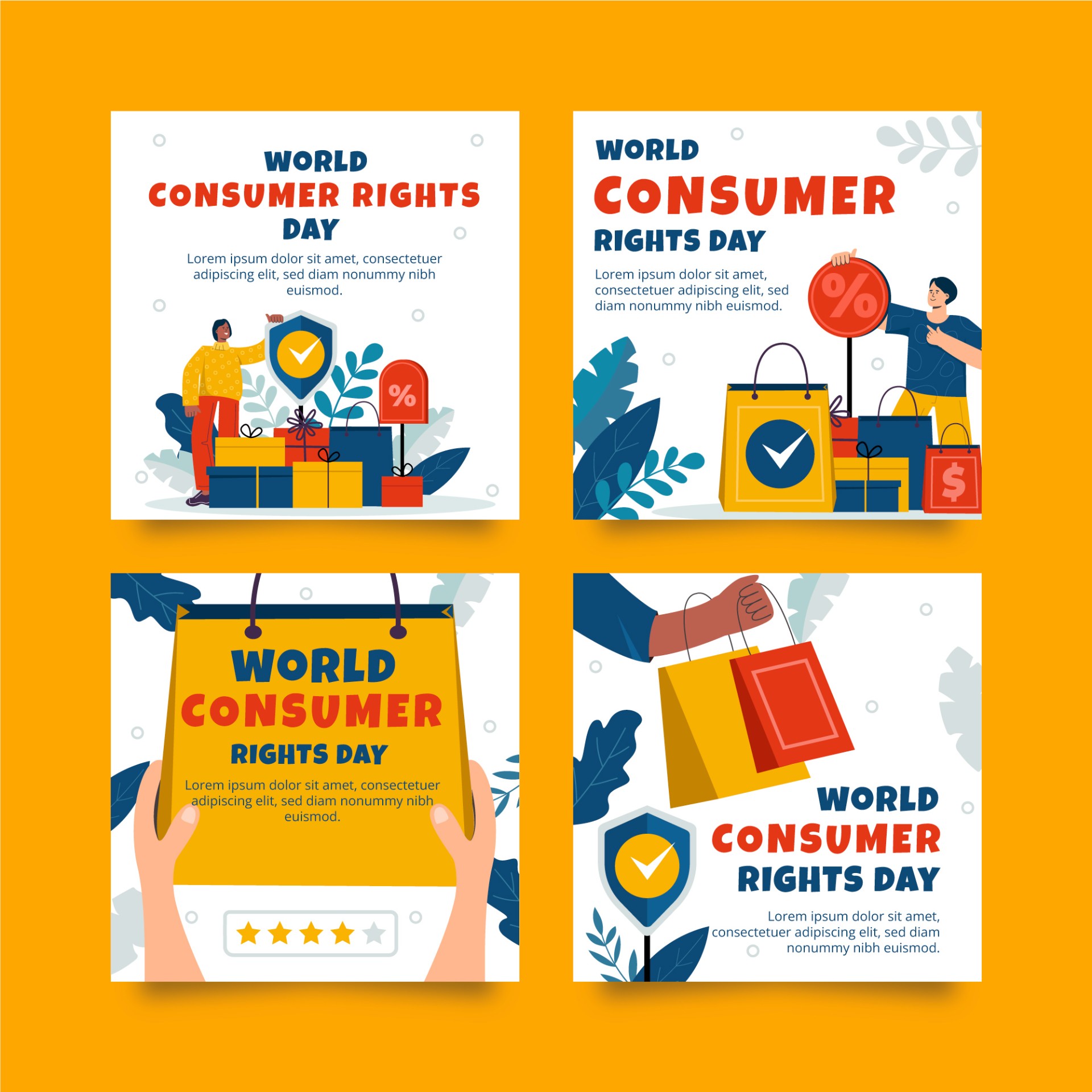 国际消费者权益日网络海报模板0