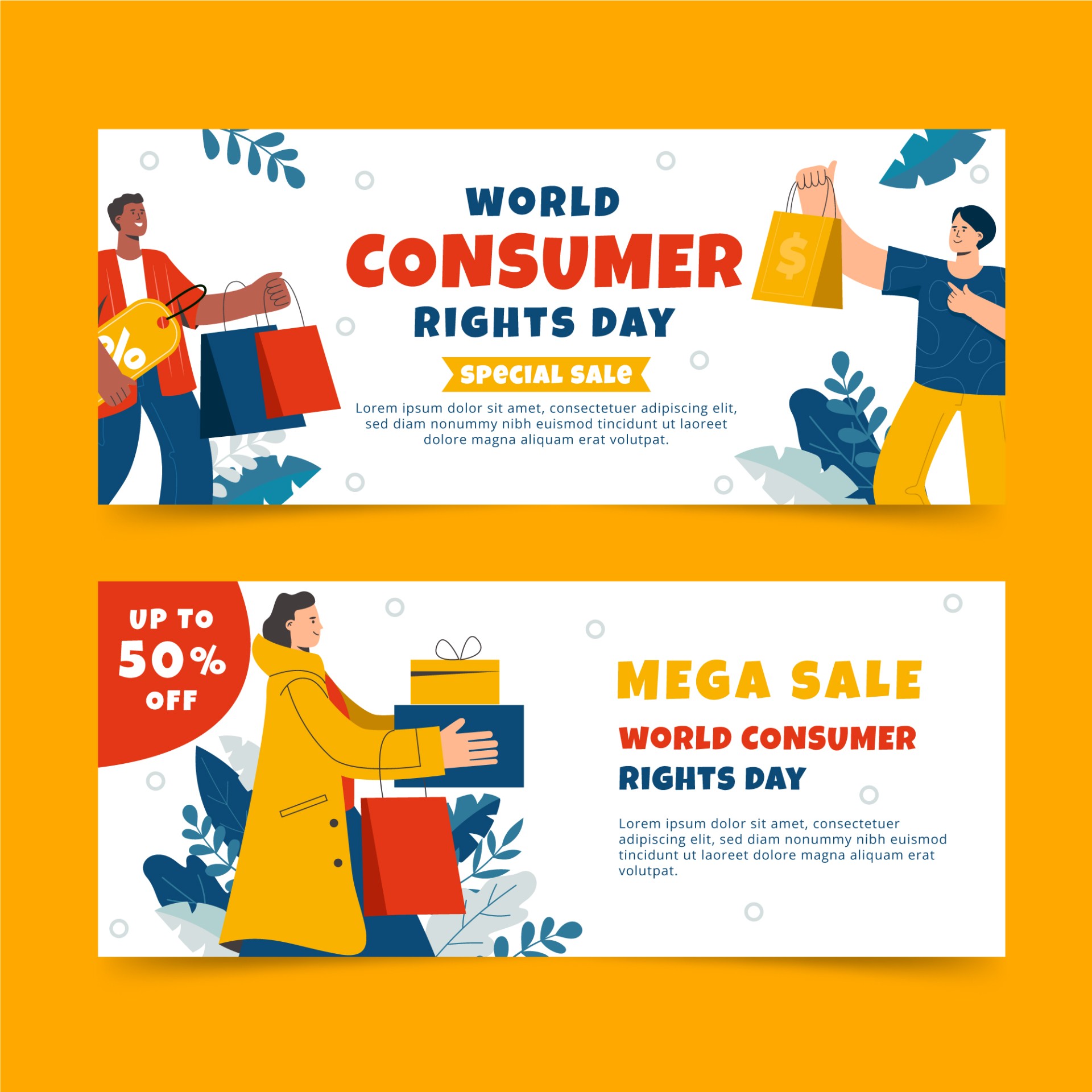 消费者权益日横幅海报设计模板0